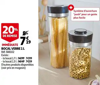 Auchan Bocal verre 1 l offre
