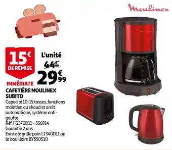 Auchan Moulinex cafetière subito offre