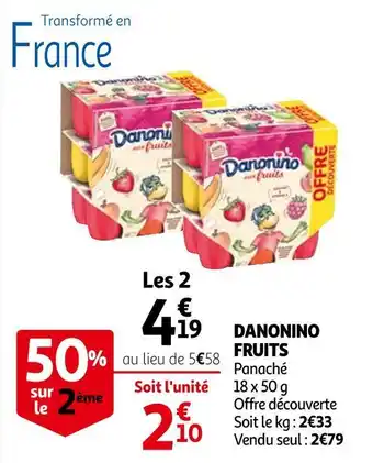 Auchan Danone danonino fruits offre