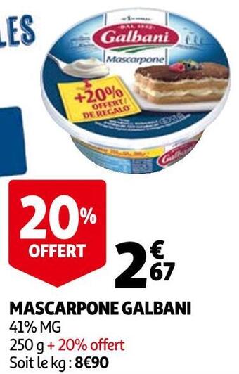 Auchan Galbani mascarpone offre