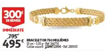 Auchan Bracelet or 75 miliémes offre