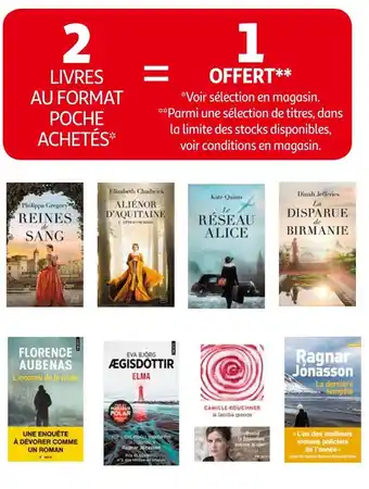 Auchan Bon plan sur les livres au format poche offre