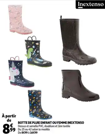 Auchan In extenso botte de pluie enfant ou femme offre