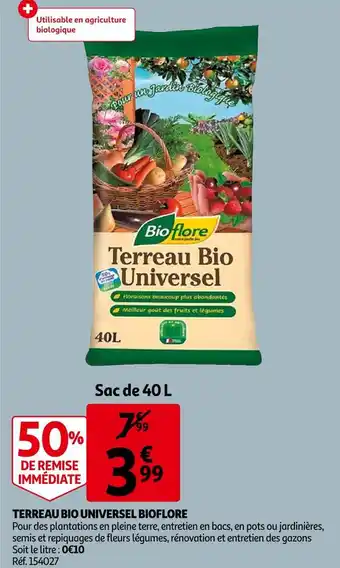 Auchan Bioflore terreau bio universel offre