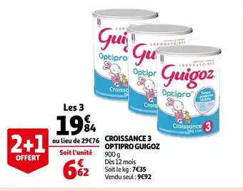 Auchan Guigoz croissance 3 optipro offre