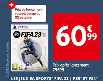 Auchan Ea sports les jeux ea sports fifa 23 ps5 et ps4 offre
