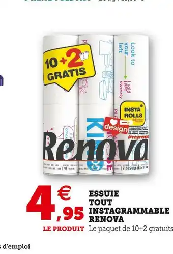 Super U Renova essuie tout instagrammable offre