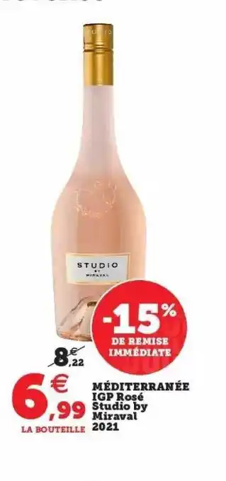 Hyper U Méditerranée igp rosé studio by miraval 2021 offre