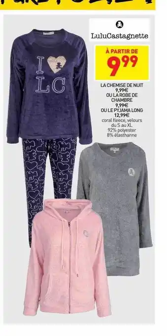 Stokomani La chemise de nuit ou la robe de chambre ou le pyjama long lulu castagnette offre