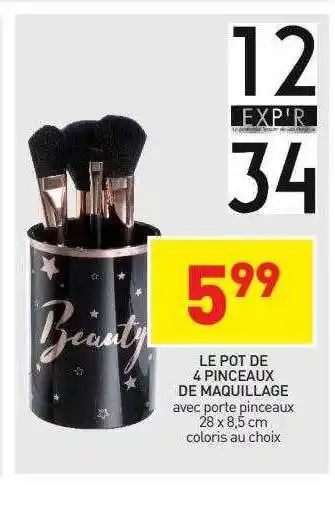 Stokomani Le pot de 4 pinceaux de maquillage offre