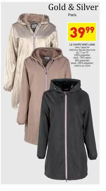Stokomani Le coupe vent long gold & silver offre