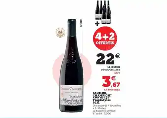Super U Saumur-champigny aop rouge troglodytes 2021 offre