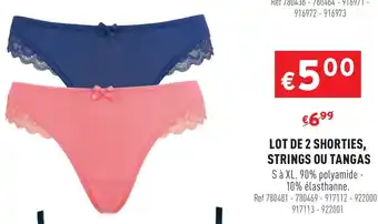 Trafic Lot de 2 shorties, strings ou tangas offre