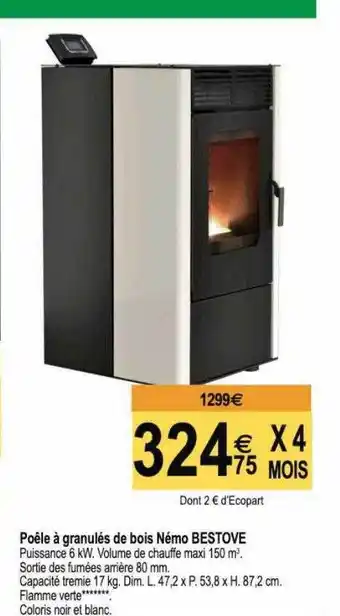 Tridôme Poêle à granulés de bois némo bestove offre