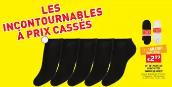 Trafic Lot de 5 paires de chaussettes invisibles adulte offre