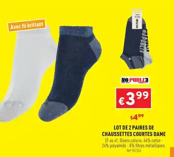Trafic Lot de 2 paires de chaussettes courtes dame offre
