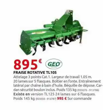 Rural Master Fraise rotative tl105 geo offre