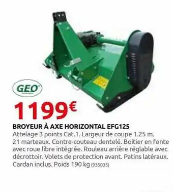 Rural Master Broyeur à axe horizontal efg125 geo offre