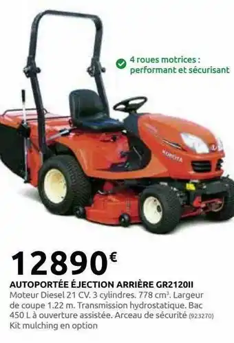 Rural Master Autoportée éjection arrière gr2120ii offre