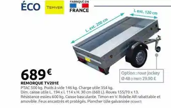 Rural Master Remorque tv201e offre