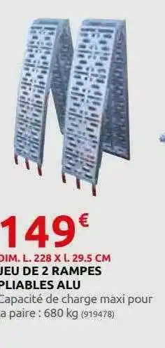 Rural Master Jeu de 2 rampes pliables alu offre