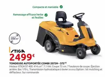 Rural Master Tondeuse autoportée combi 2072h- 372 stiga offre