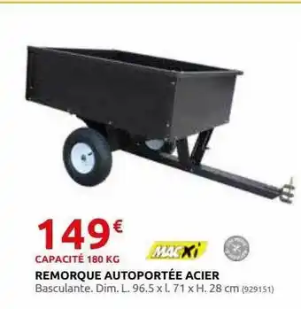 Rural Master Remorque autoportée acier macxi offre