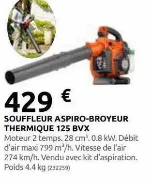 Rural Master Souffleur aspiro-broyeur thermique 125 bvx offre