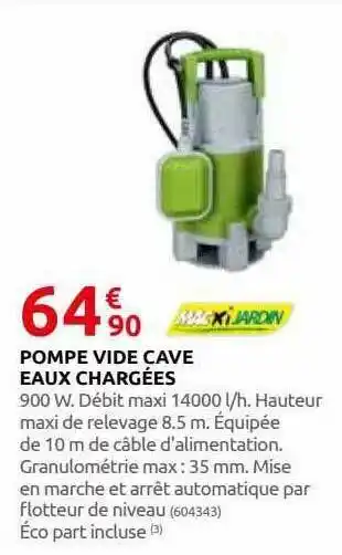 Rural Master Pomper vide cave eaux chargées macxi jardin offre