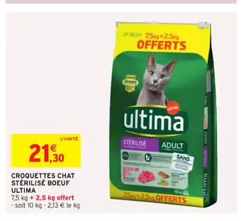 Intermarché Croquettes Chat Stérilisé Boeuf Ultima offre
