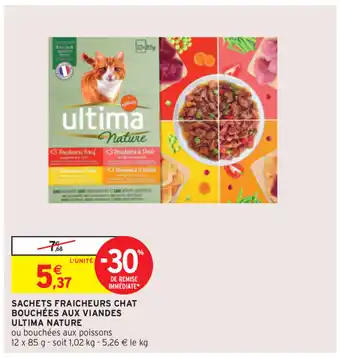 Intermarché Sachets Fraicheurs Chat Bouchées Aux Viandes offre