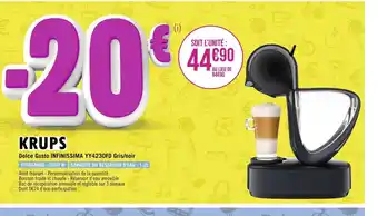 Géant Casino Krups Dolce Gusto Infinissima YY4230FB Gris/Noir offre