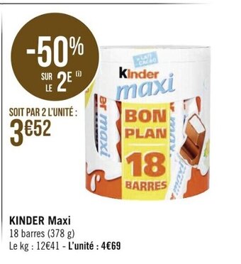 Géant Casino Kinder Maxi offre