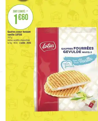 Géant Casino Gaufres Coeur Fondant Vanille Lotus offre