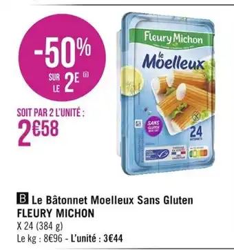 Géant Casino Le Bâtonnet Moelleux Sans Gluten Fleury Michon offre
