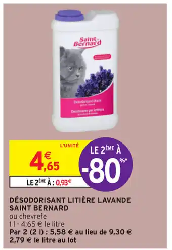 Intermarché Désodorisant Litière Lavande Saint Bernard offre