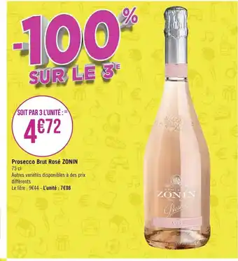 Géant Casino Prosecco Brut Rosé Zonin offre