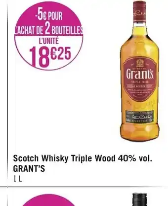 Scotch Whisky Triple Wood 40%vol Grants 1L