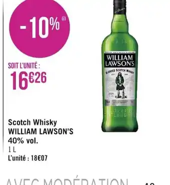 Géant Casino Scotch Whisky William Lawson's 40%vol 1L offre