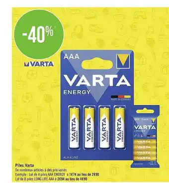 Géant Casino Piles varta offre