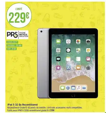 Géant Casino Ipad 5 32 go reconditionné offre