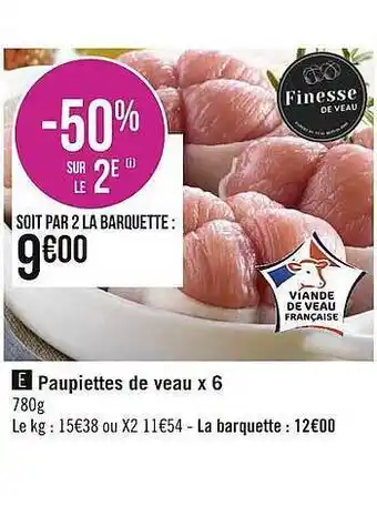 Géant Casino Paupiettes de veau offre