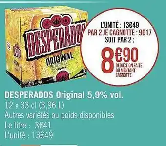 Géant Casino Desperados original offre