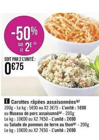 Géant Casino Carottes râpées assaisonnées offre