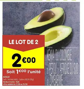 Leader Price Avocat hass offre