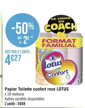 Géant Casino Papier Toilette Confort Rose Lotus offre