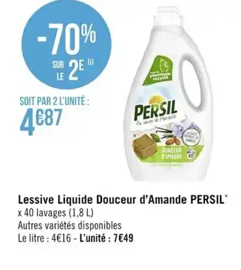 Géant Casino Lessive Liquide Douceur D'Amande PERSIL offre