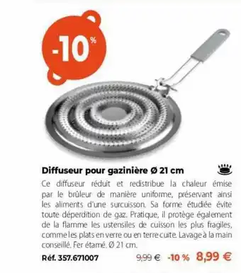 Diffuseur pour gaziniĂšre Ăž 21 cm