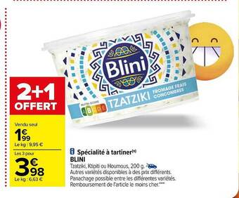 Carrefour Spécialité à tartiner blini offre