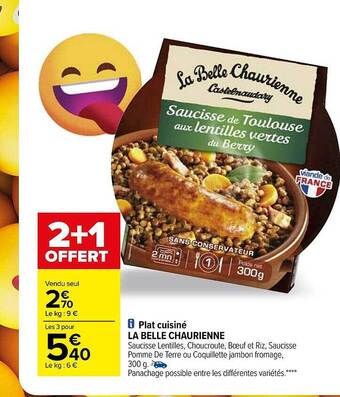 Carrefour Plat cuisiné la belle chaurienne offre